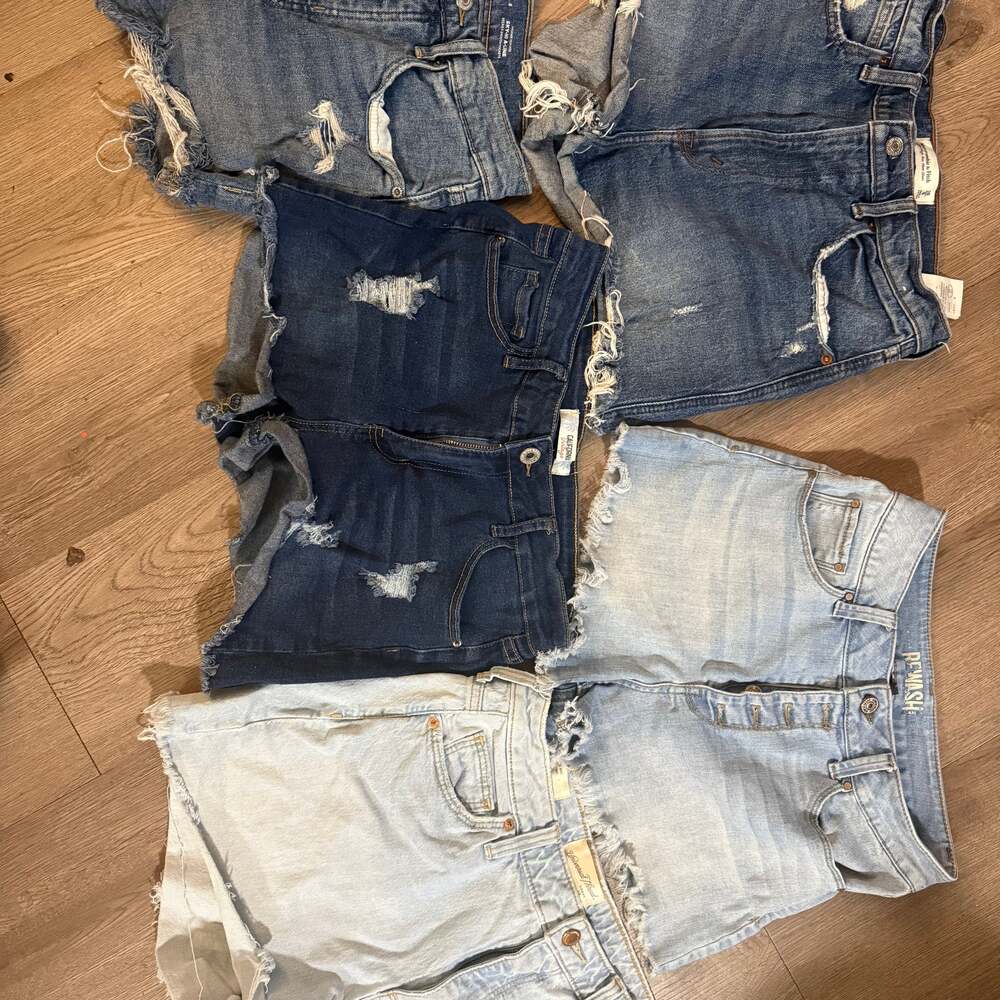 Bulk lot of Abercrombie & Fitch and other brands Distressed Mid-Rise Jean Shorts